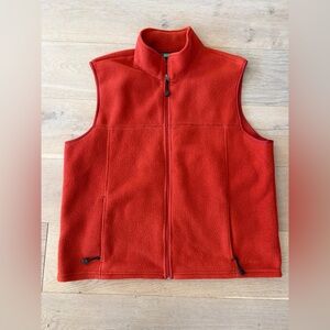 LL Bean orange fleece Outdoor Hiking Gorpcore vest - size XL